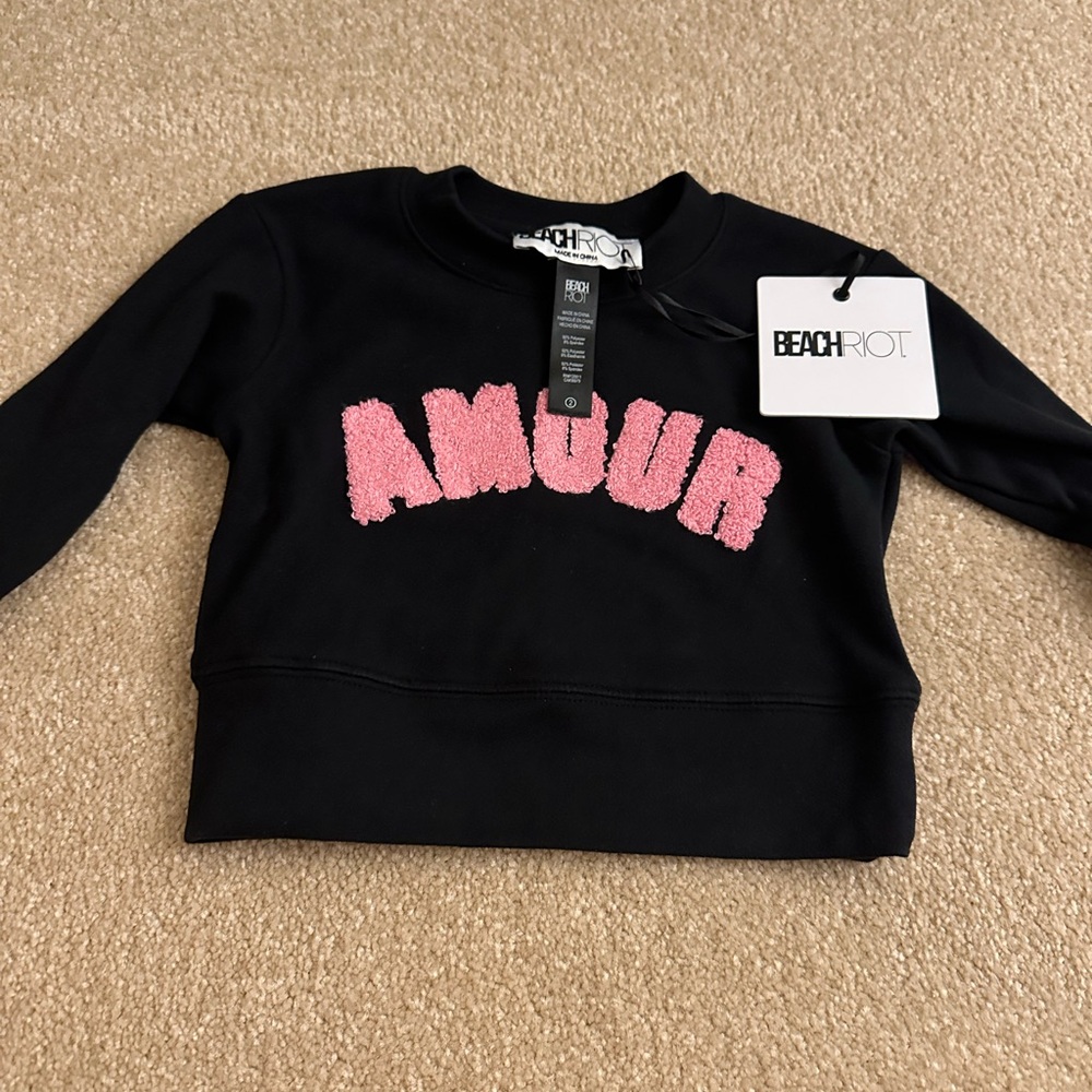 Beach Riot Black and Pink Cozy Sweatshirt